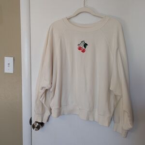 Old Navy Cream Sweatshirt with Embroidery